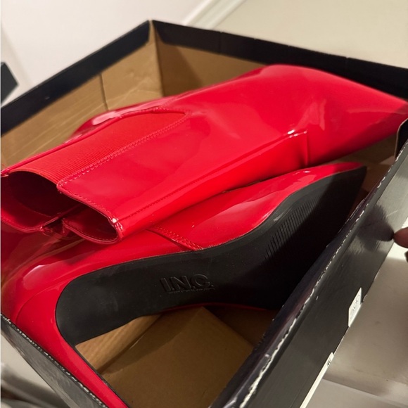 INC Womens Red Comfort Goring Katalina Pointed Toe Stiletto Zip-Up Booties 10.5 - Picture 4 of 12